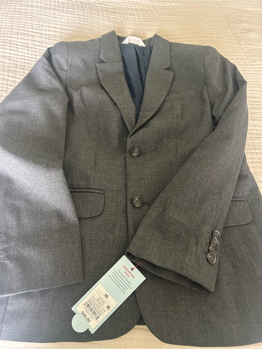 NWT Boys 10 Grey Blazer Cat & Jack